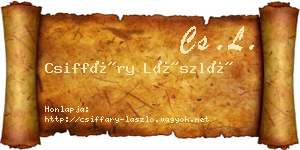 Csiffáry László névjegykártya